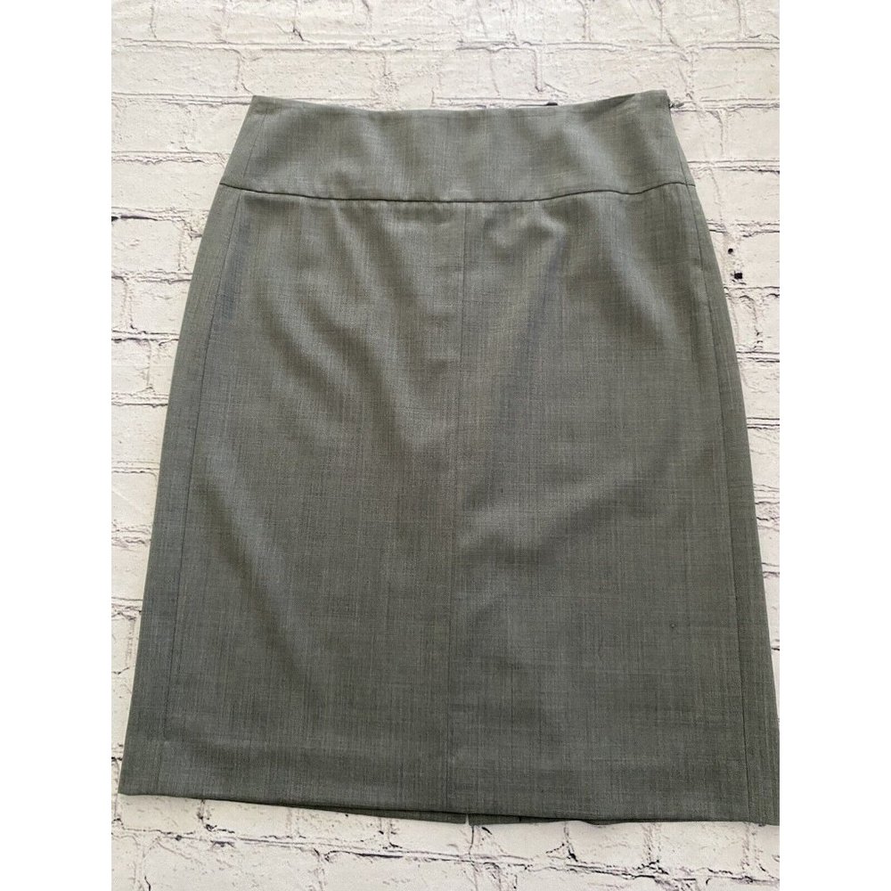 Theory Gray Stretch Wool Spandex Pencil Skirt‎ Size 6 Joanie Style Career EUC - Picture 3 of 16